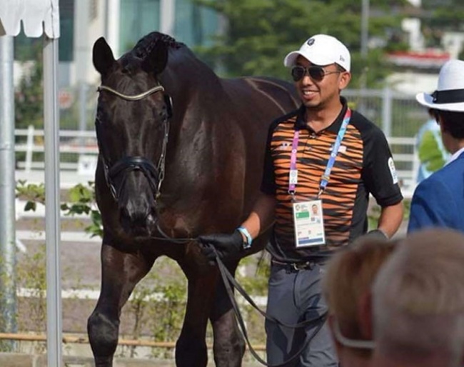Qabil Ambak at the vet inspection for the 2018 Asian Games
