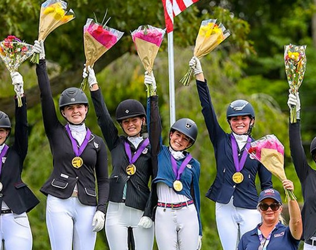 The Region 3 Gold Medal Team  at 2018 North American Junior Riders Championships :: Photo © Sue Stickle