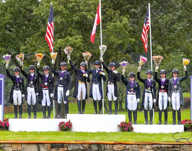 The top-three teams of the 2018 North American Young Rider Championships :: Photo © Sue Stickleh