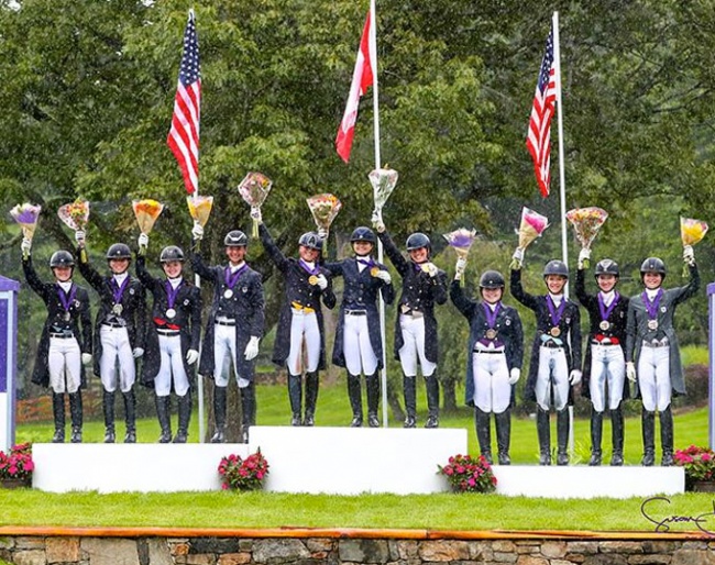 The top-three teams of the 2018 North American Young Rider Championships :: Photo © Sue Stickleh