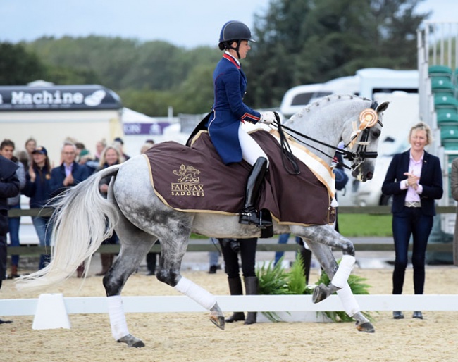 Charlotte Dujardin and Florentina win the Prix St Georges Title at the 2018 British Championships :: Photo © Kevin Sparrow