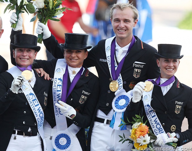 Germany with Werth, Schneider, Rothenberger and Werndl win Team Gold at the 2018 World Equestrian Games :: Photo © Astrid Appels