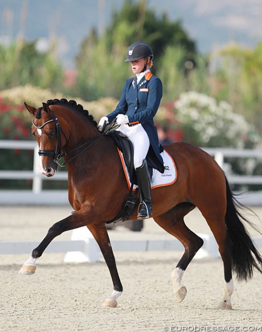 Esmee Donkers and Zaffier at the 2016 European Junior Riders Championships :: Photo © Astrid Appels