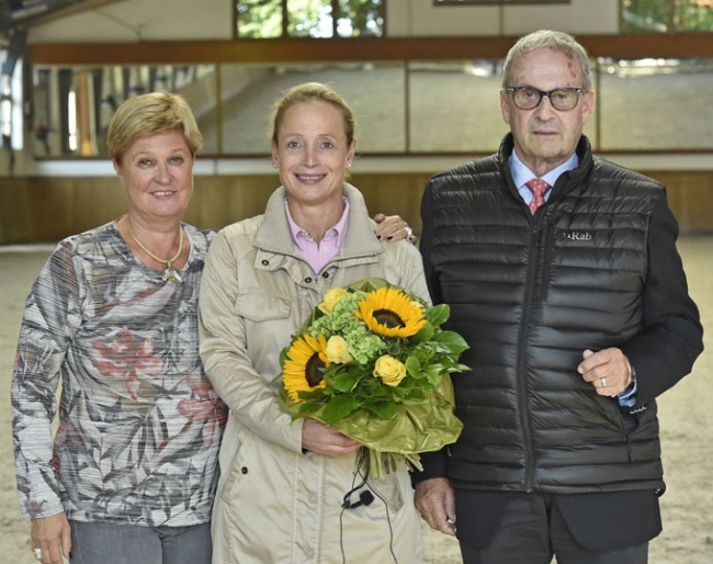 Sissy Max-Theurer, Isabell Werth and David Hunt at the 2018 IDTC Annual Meeting at Gestut Vorwerk :: Photo © Tanja Becker