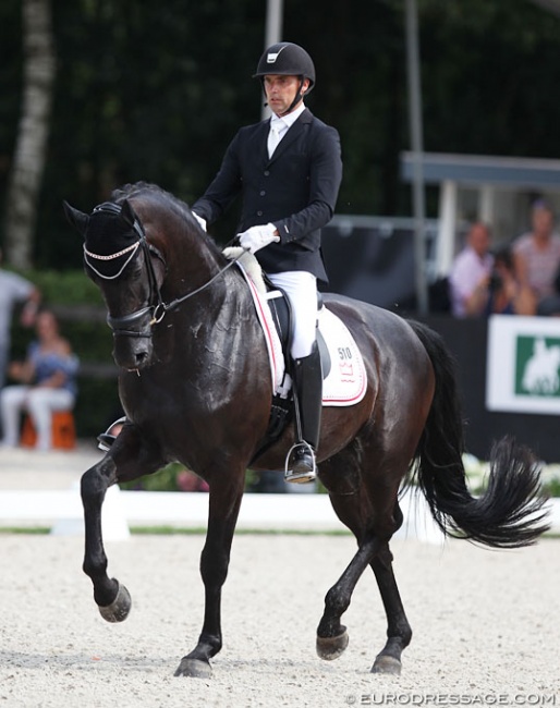 Andreas Helgstrand and Zhaplin Langholt at the 2018 World Young Horse Championship :: Photo © Astrid Appels