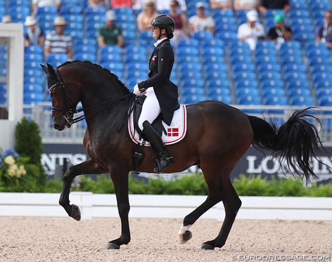 Danish team members Betina Jaeger and Belstaff at the 2018 World Equestrian Games :: Photo © Astrid Appels