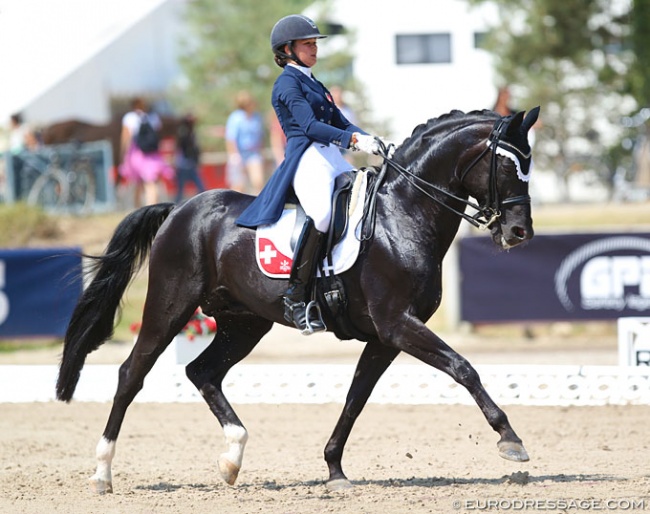 Meilin Ngovan on Dream of Night Fluswiss at the 2018 European Junior/Young Riders Championships in Fontainebleau, France :: Photo © Astrid Appels