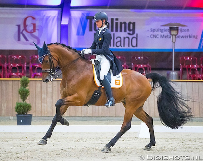 Fabienne Jongen and Botticelli at the 2018 CDI Exloo Indoor :: Photo © Digishots