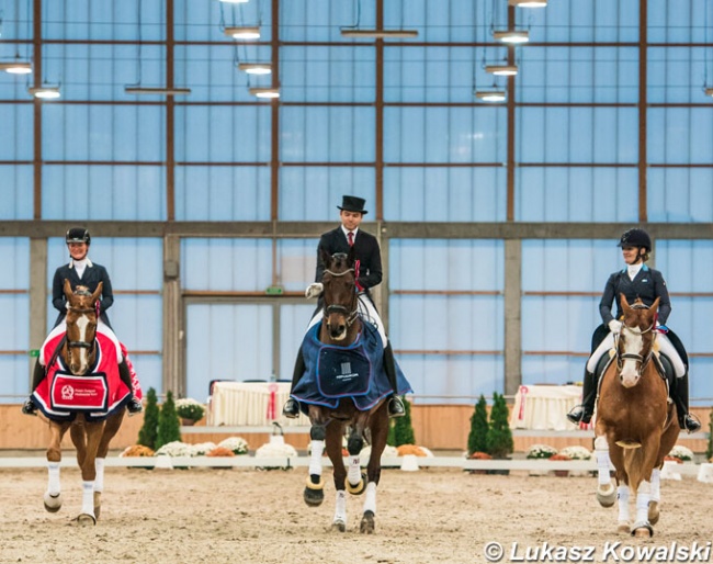 The top three Kur contestants - Pisarska, Cichon and Naas - at the 2018 CDI Sopot :: Photo © Lukasz Kowalski