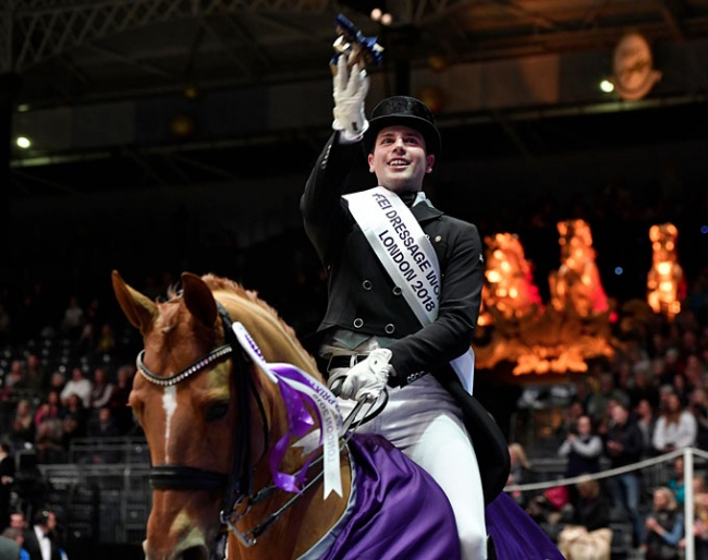 Frederic Wandres and Duke of Britain score their second World Cup victory with an 80% score at the 2018 CDI-W London :: Photo © Kit Houghton