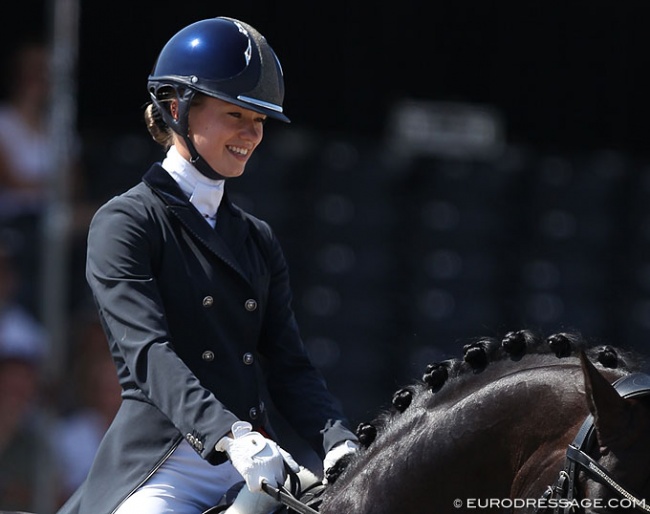 Charlotte Fry at the 2018 World Young Horse Championships :: Photo © Astrid Appels