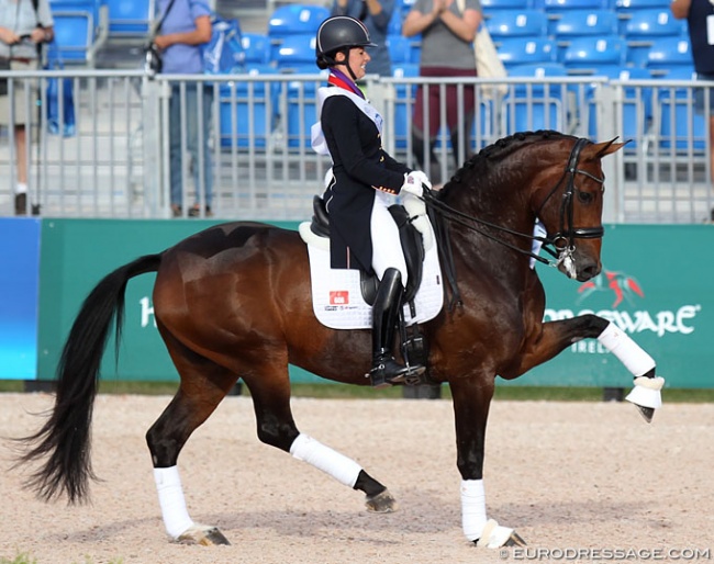 Charlotte Dujardin and Mount St. John Freestyle at the 2018 World Equestrian Games :: Photo © Astrid Appels