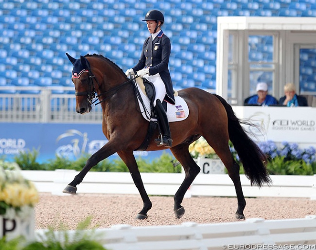 Olivia Lagoy-Weltz and Rassing's Lonoir as guinea pigs at the 2018 World Equestrian Games :: Photo © Astrid Appels