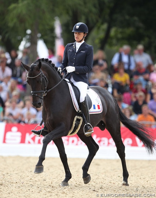 Jessica Michel and Hermes de Hus at the 2013 World Young Horse Championships in Verden :: Photo © Astrid Appels