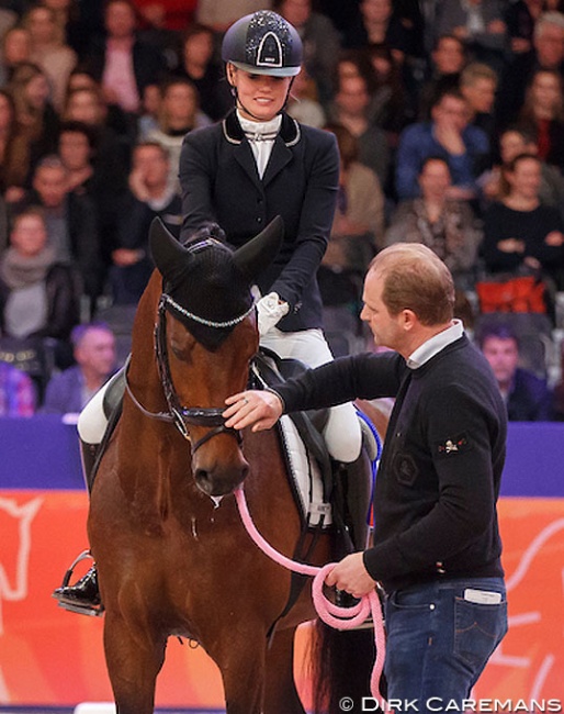 Renate van Vliet and Joop van Uytert with In Style at the 2018 KWPN Stallion Licensing :: Photo © Dirk Caremans
