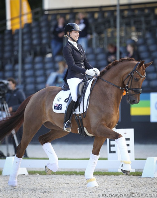 Briana Burgess and Gerion at the 2017 World Championships for Young Dressage Horses :: Photo © Astrid Appels