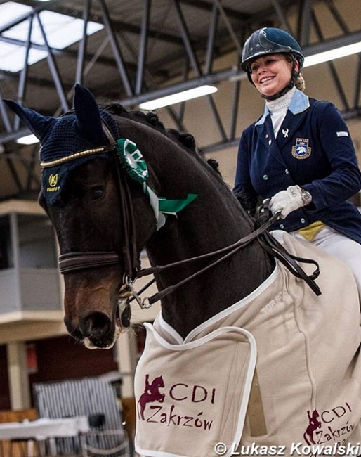 Charlotte Haid-Bondergaard and San Andreas at the 2017 CDI Zakrzow in Poland :: Photo © Lukasz Kowalski