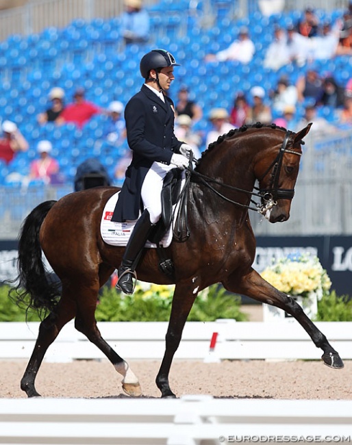 Riccardo Sanavio and the Austrian owned Federleicht competed as individual pair for Italy at the 2018 World Equestrian Games :: Photo © Astrid Appels