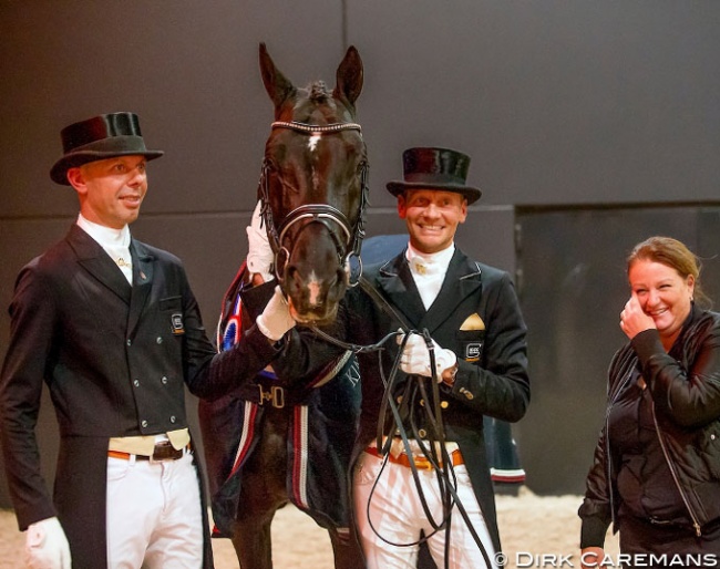 Hans Peter Minderhoud, Totilas, Edward Gal and Nicole Werner at the 2019 KWPN Stallion Licensing :: Photo © Dirk Caremans