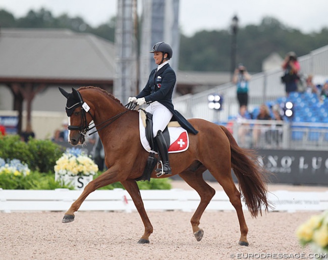 Swiss Antonella Joannou and Dandy de la Roche was one of four Swiss team members competing at the 2018 World Equestrian Games in Tryon :: Photo © Astrid Appels