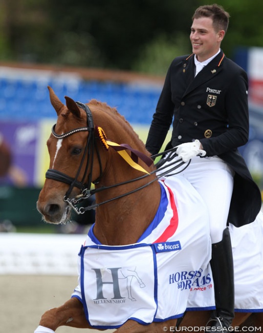 Frederic Wandres and Duke of Britain win the Grand Prix for Kur at the 2019 CDI Hagen :: Photo © Astrid Appels