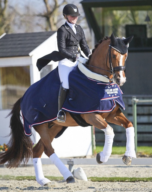 Malin Wahlkamp-Nilsson and Eddieni win the Grand Prix at the 2019 CDI Nieuw en St. Joosland :: Photo © Astrid Appels