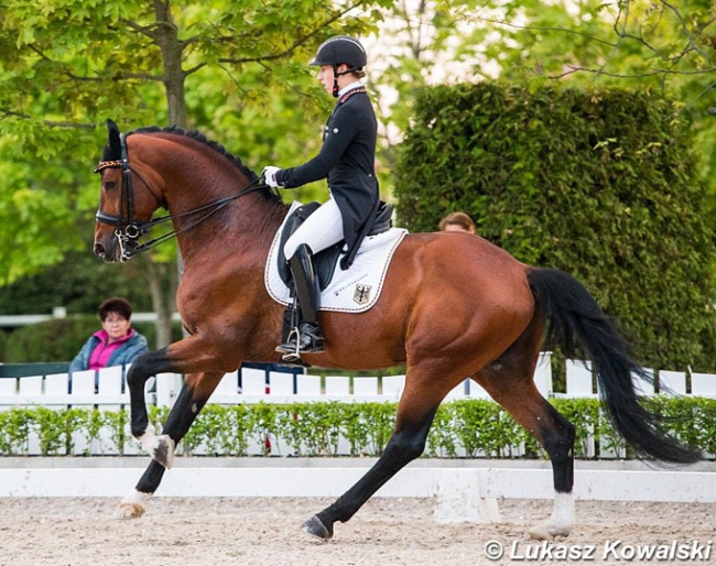 Cosima von Fircks and Nymphenburg's First Ampere at the 2019 CDI-W Mariakalnok :: Photo © Lukasz Kowalski