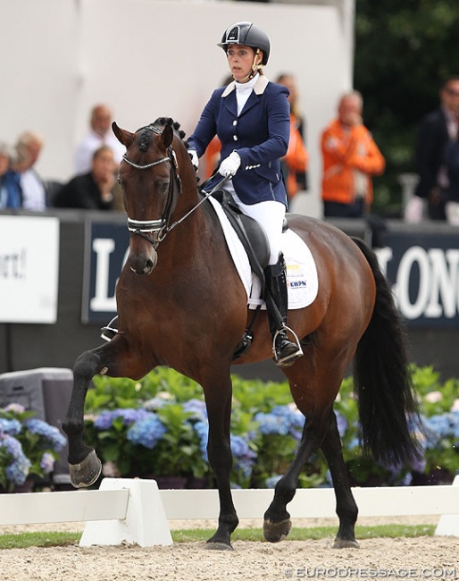 Mirelle van Kemenade and Ferdinand at the 2016 World Young Horse Championships :: Photo © Astrid Appels
