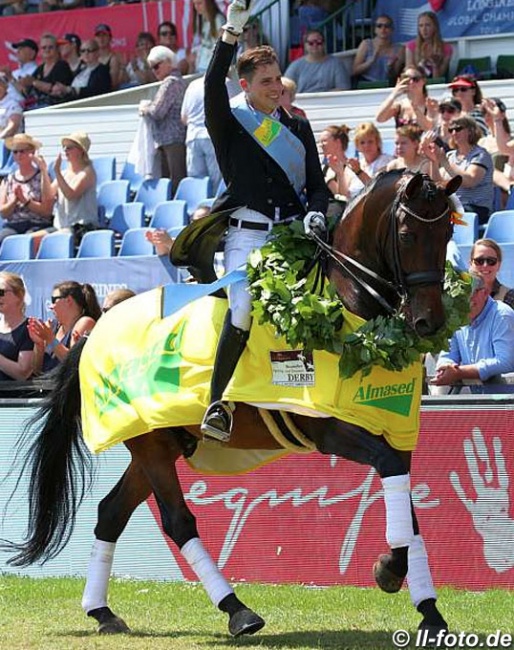 Frederic Wandres and Westminster win the 2019 Hamburg Dressage Derby :: Photo © LL-foto