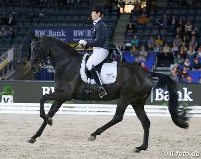 Susann Konrad and Siena competing in a national class at the 2015 CDI Stuttgart :: Photo © LL-foto