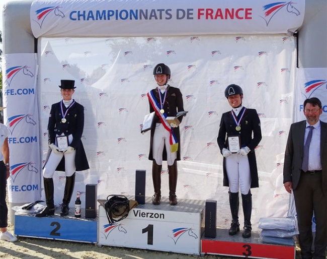 The podium with Barbançon, Chalvignac and Serre at the 2019 French Grand Prix Championships