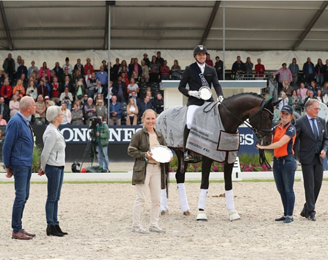 Step aside breeders, it's all about the winner and the owner at the 2019 FEI/WBFSH World Breeding Championships for Young Dressage Horses :: Photo © Pernilla Hägg