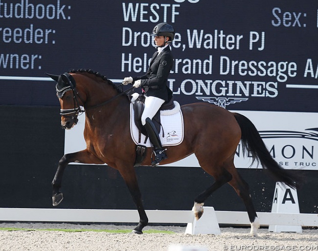 Eva Möller and Espe at the 2019 World Young Horse Championships :: Photo © Astrid Appels