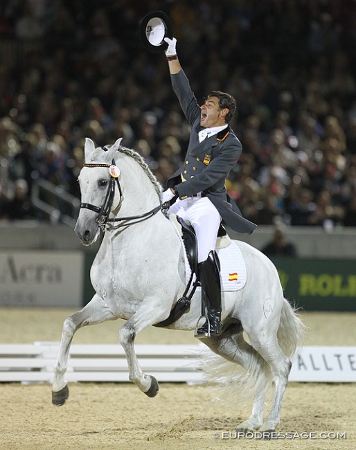 One of the best freestyles ever ridden in the history of dressage: Juan Manuel Muñoz and Fuego de Cárdenas at the 2010 WEG in Kentucky :: Photo © Astrid Appels
