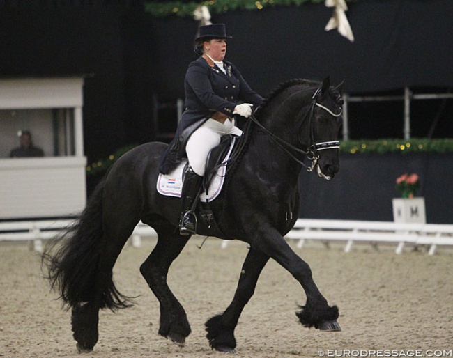 Melanie Mouthaan and Wilke C van de Wijdewormer at their international debut at the 2013 CDI Roosendaal Indoor :: Photo © Astrid Appels