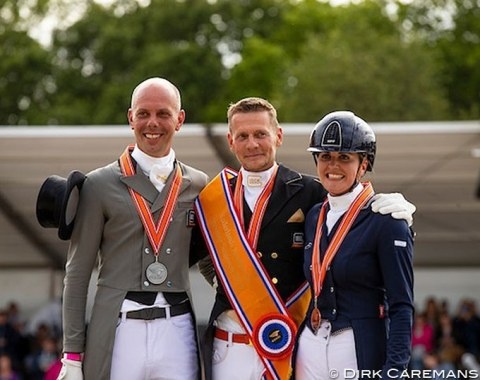 The senior podium with Minderhoud, Gal and Scholtens at the 2019 Dutch Championships :: Photo © Dirk Caremans