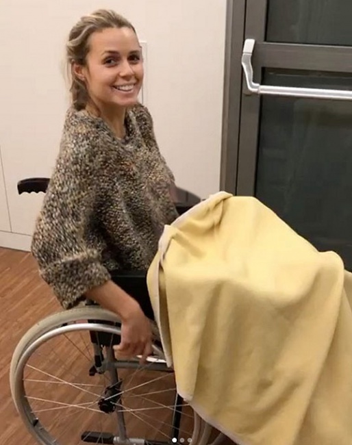 Stella Charlott Roth in the Warendorf hospital after fracturing her pelvis in three places :: Photo © Roth