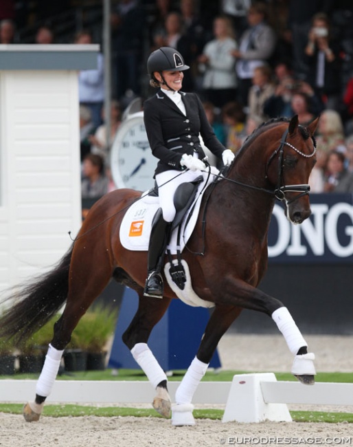 Renate van Vliet and Johnny Depp at the 2019 World Young Horse Championships :: Photo © Astrid Appels