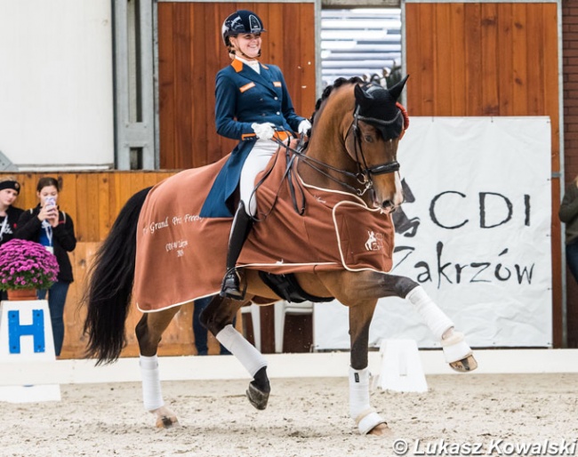 Anne Meulendijks and Avanti win the 2019 CDI-W Zakrzow World Cup Qualifier :: Photo © Lukasz Kowalski