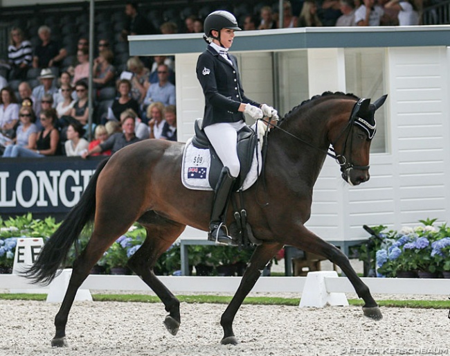 Simone Pearce and Fine Time at the 2016 World Championships for Young Dressage Horses :: Photo © Petra Kerschbaum