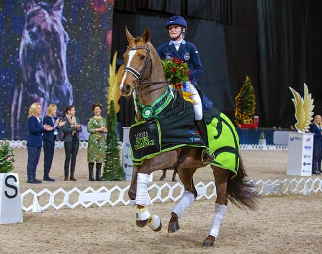Isabella Tovek and Happiness win the 2019 Lovsta Future Challenge for Under 25 Riders in Stockholm :: Photo © Ronald Thunholm