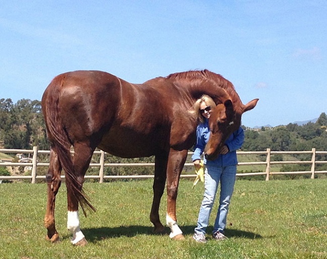 Debbie McDonald and a retired Brentina in California