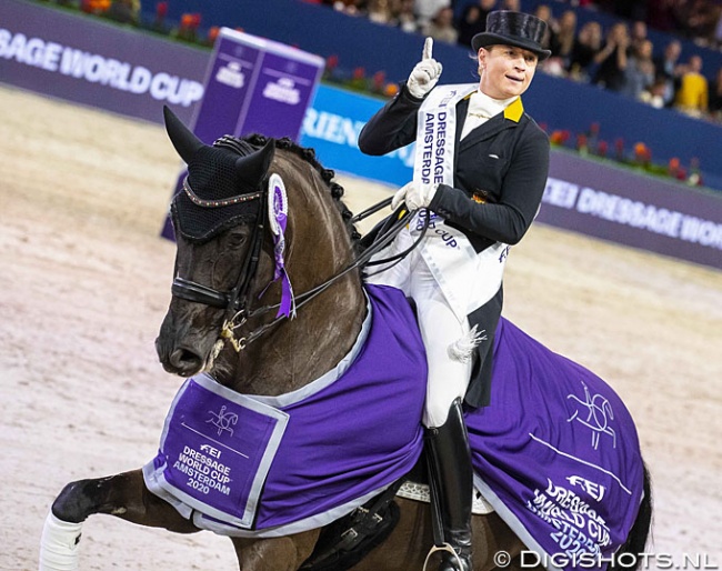 Isabell Werth and Weihegold are number one at the 2020 CDI-W Amsterdam :: Photo © Digishots