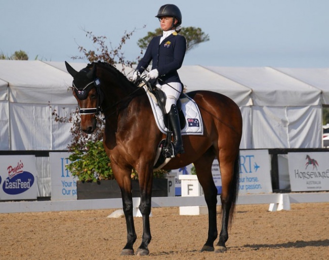 Emma Booth and Danish warmblood Mogelvangs Zidane (by Hertug x Manstein) at the 2020 CPEDI Boneo