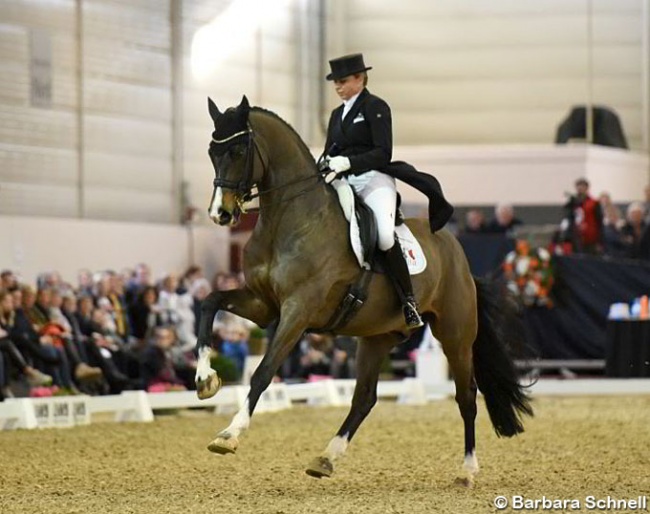 Dorothee Schneider and Faustus at the 2020 CDN Munster Indoor :: Photo © Barbara Schnell