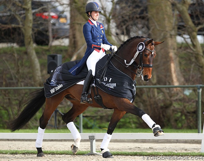 Charlotte Dujardin premiered Mount St. John Freestyle at international GP level on the European continent at the 2018 CDI Nieuw en St. Joosland :: Photo © Astrid Appels