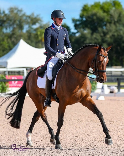 Endel Ots competing Sonneberg’s Everdance to triple small tour wins at the AGDF 5 National Competition in Wellington, FL :: Photo © Sue Stickle