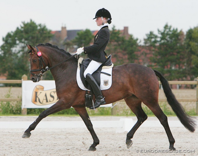Grete Linnemann and Cinderella M at their first European Pony Championships, the 2009 Euros in Moorsele, Belgium :: Photo © Astrid Appels