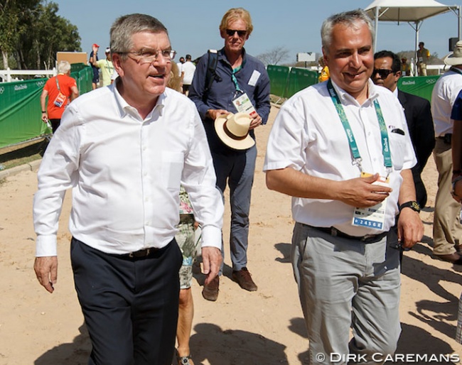 IOC president Thomas Bach and FEI president Ingmar de Vos at the 2016 Olympic Games in Rio :: Photo © Dirk Caremans