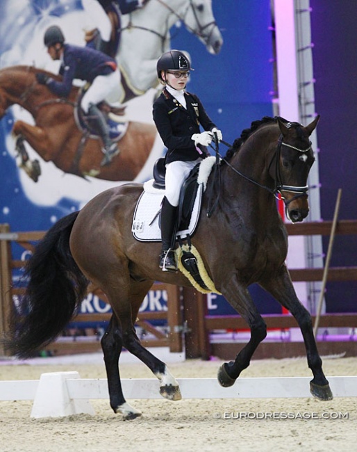 Children's duo Clara Paschertz and Danubio (by Dante Weltino x Laudabilis) at the 2020 CDI Lier :: Photo © Astrid Appels